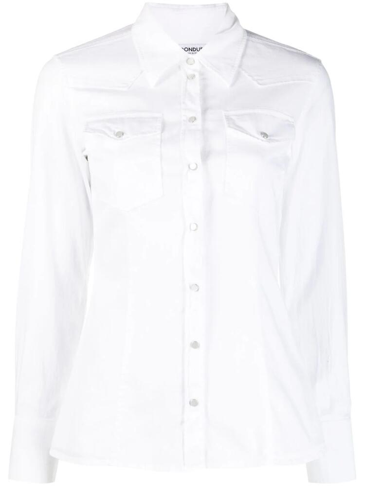 DONDUP long-sleeved stretch-cotton shirt - White Cover