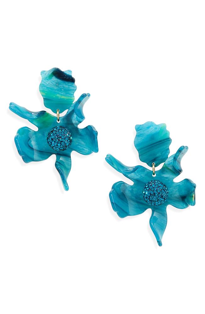 Lele Sadoughi Crystal Lily Earrings in Deep Water Cover