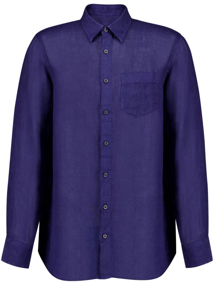 120% Lino long-sleeve button-up shirt - Purple Cover