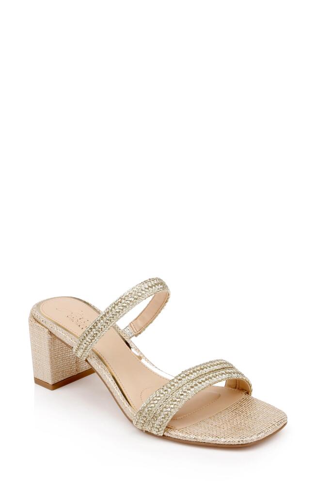 Jewel Badgley Mischka Heat Slide Sandal in Champagne Gold Cover