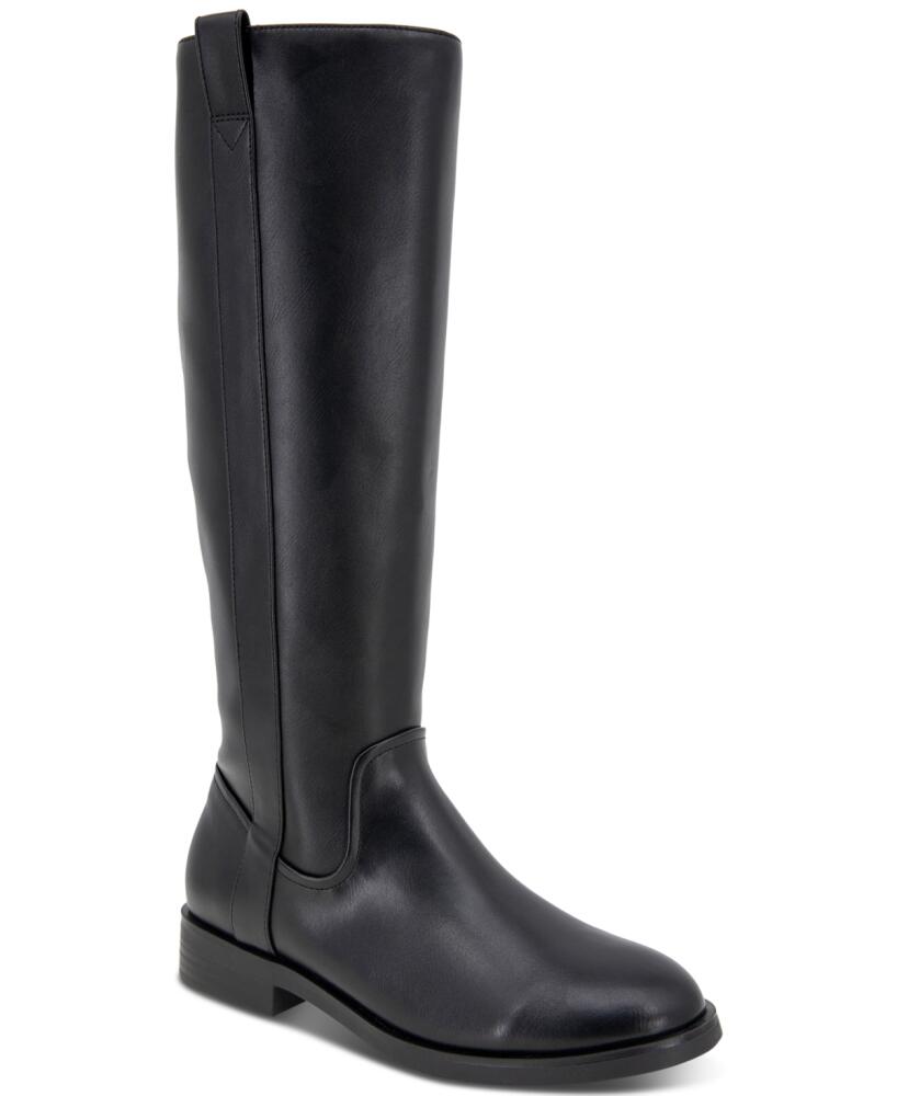 Style & Co Women's Josephine Riding Boots, Created for Macy's - Black Smooth Cover