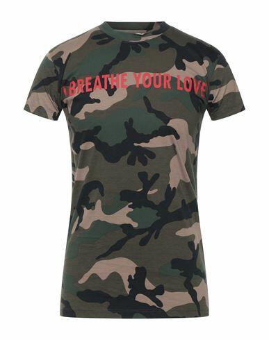 Valentino Garavani Man T-shirt Military green Cotton Cover