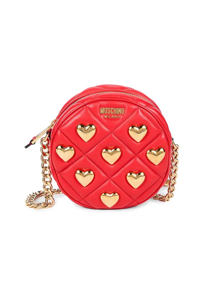 Moschino Women's Quilted Leather Crossbody Bag - Red Cover