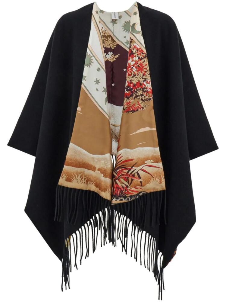 Ferragamo Day&Night-print reversible cape - Black Cover