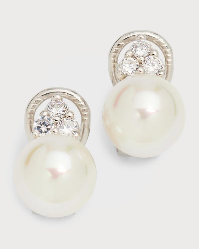 Majorica Selene Cubic Zirconia Trio and Pearl Omega Earrings Cover