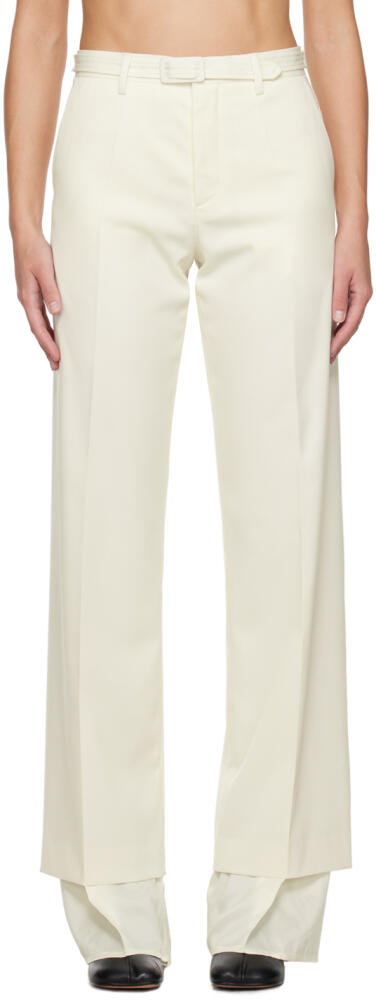 MM6 Maison Margiela Off-White Layered Trousers Cover