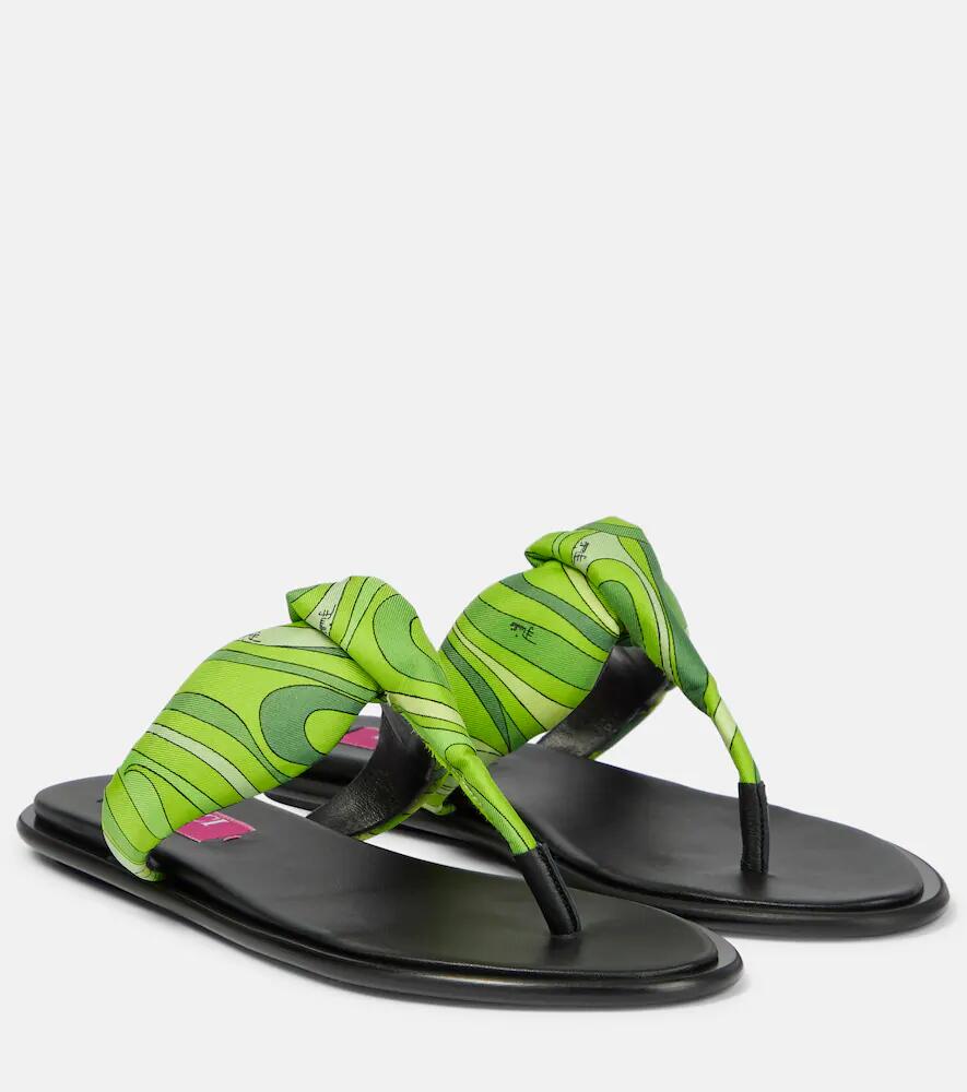 Pucci Printed silk twill thong sandals Cover