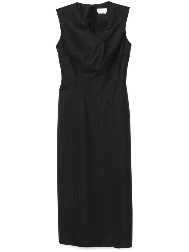 Alexander McQueen pinstriped midi dress - Grey Cover