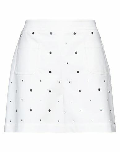 Boutique Moschino Woman Shorts & Bermuda Shorts White Cotton, Elastane Cover