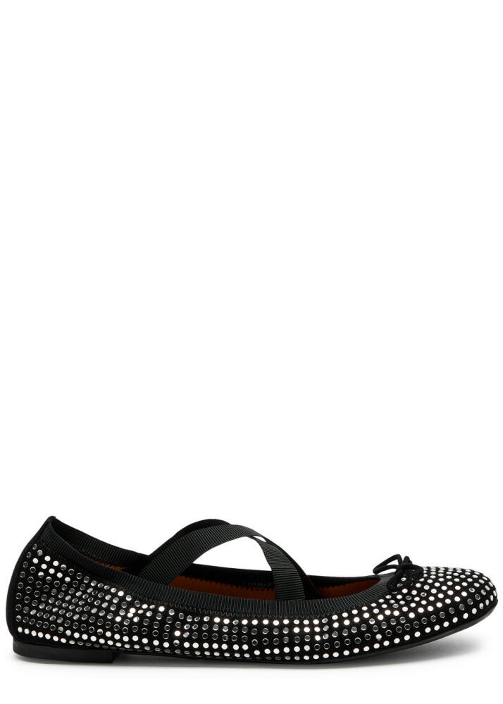 Aquazzura Remix Stud-embellished Ballet Flats - Black And Silver Cover