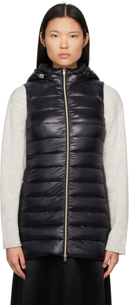 Herno Black Serena Down Vest Cover