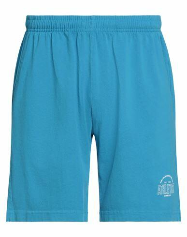 Sporty & Rich Man Shorts & Bermuda Shorts Azure Cotton Cover