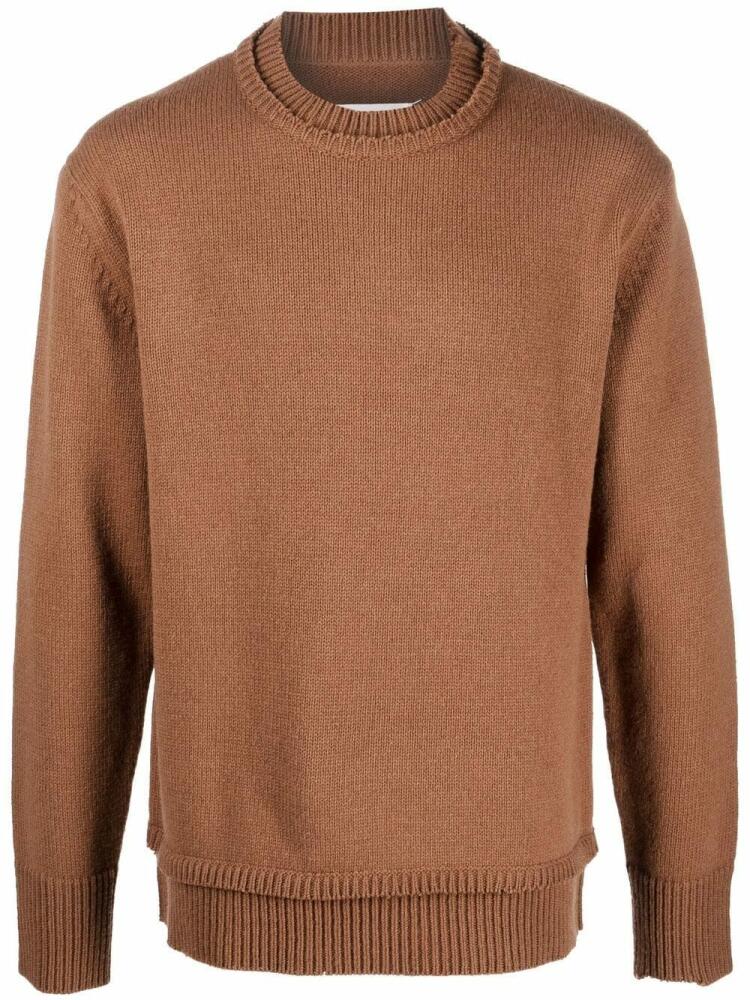 Maison Margiela elbow-patch knitted jumper - Brown Cover