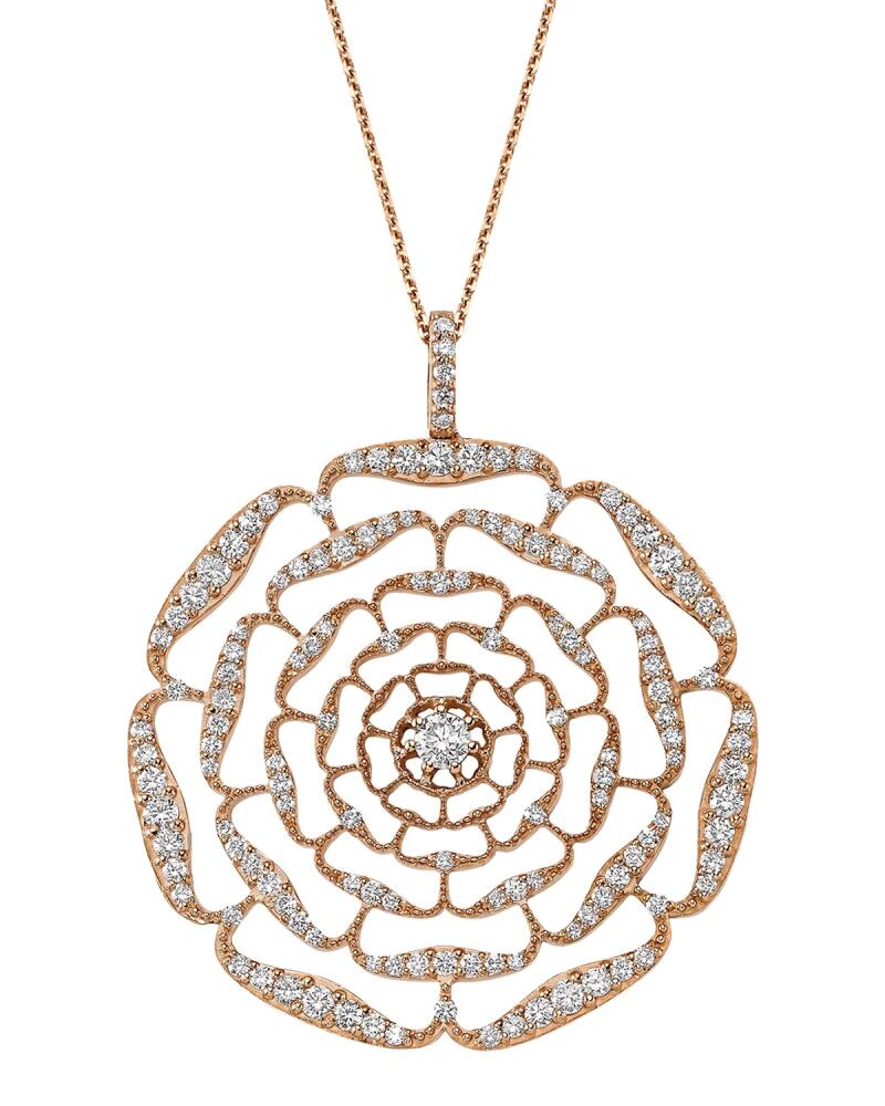 BeeGoddess Rosa Mundi 14k Open Diamond Pendant Necklace Cover