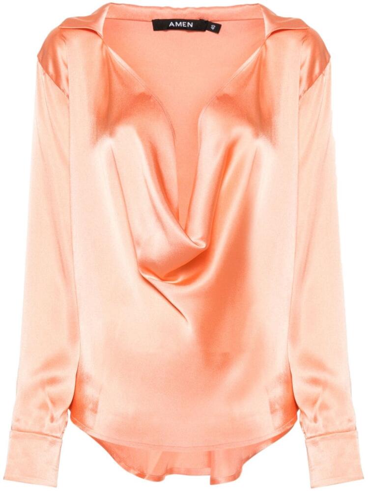 Amen Anna satin blouse - Orange Cover