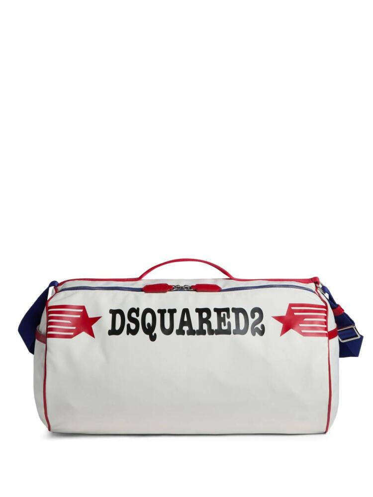 DSQUARED2 logo-print duffle bag - White Cover