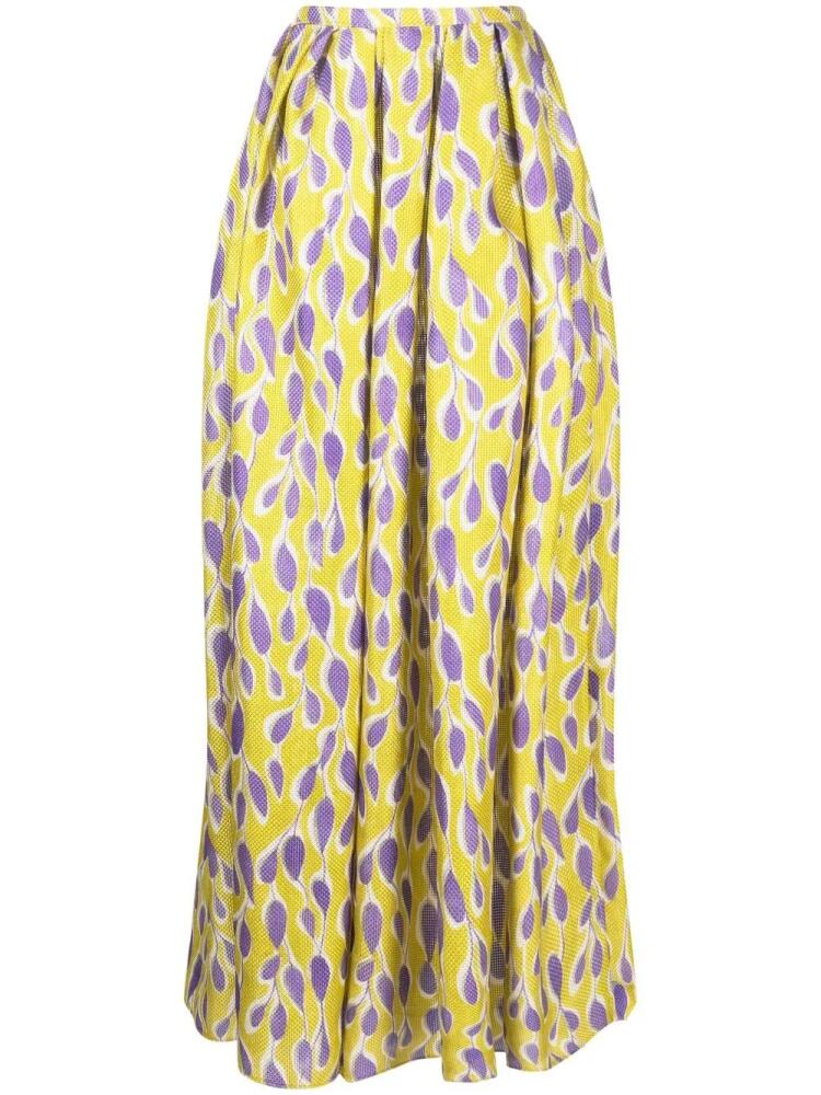 Bambah Viola floral-print maxi skirt - Yellow Cover