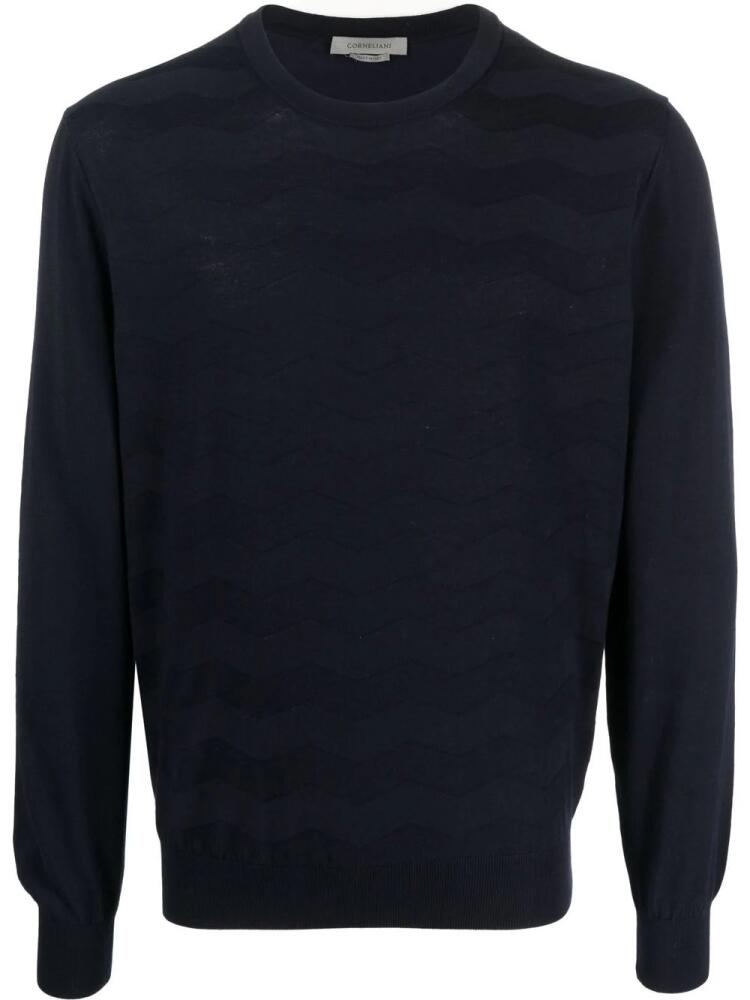 Corneliani round-neck knit jumper - Blue Cover