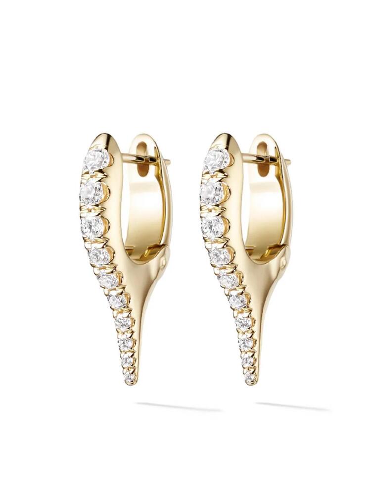 Melissa Kaye 18kt yellow gold and diamond Lola mini needle earrings Cover