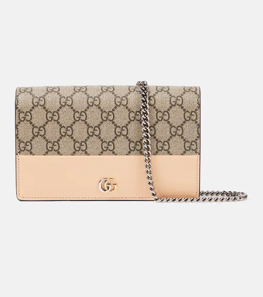 Gucci GG Marmont leather-trimmed wallet on chain Cover