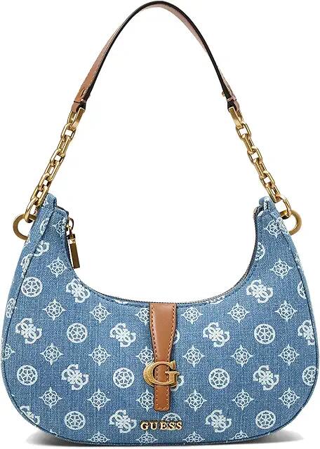 GUESS Kuba Top Zip Shoulder Bag (Denim Logo) Shoulder Handbags Cover