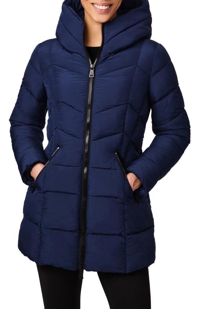 Bernardo Hooded Water Resistant Puffer Jacket in Night Shadow Cover