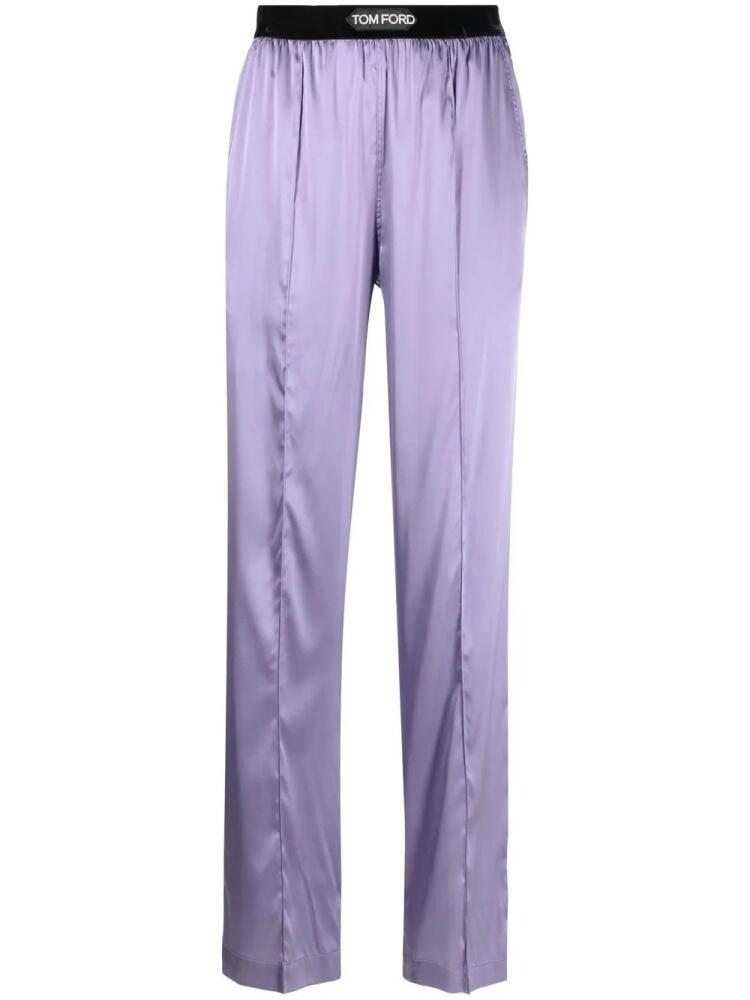 TOM FORD straight-leg silk trousers - Purple Cover