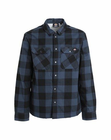 Dickies Lined Sacramento Man Shirt Slate blue Polyester, Cotton Cover