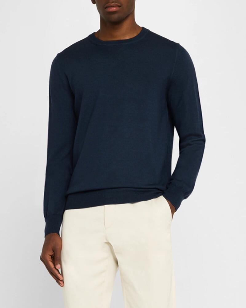 Boglioli Men's Garment-Dyed Wool Sweater Cover