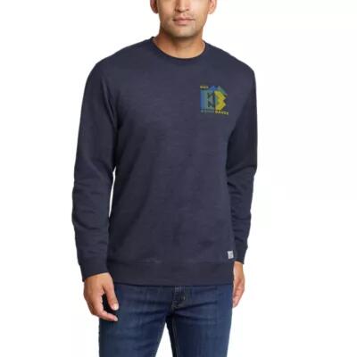 Eddie Bauer Men's Camp Fleece Graphic Crew Sweatshirt - Camo Logo Cover