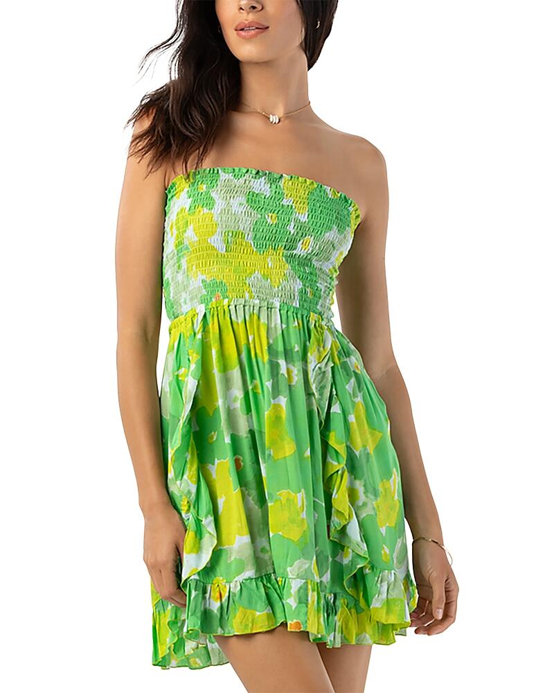 Tiare Hawaii Hoku Printed Strapless Cover Up Mini Dress Cover