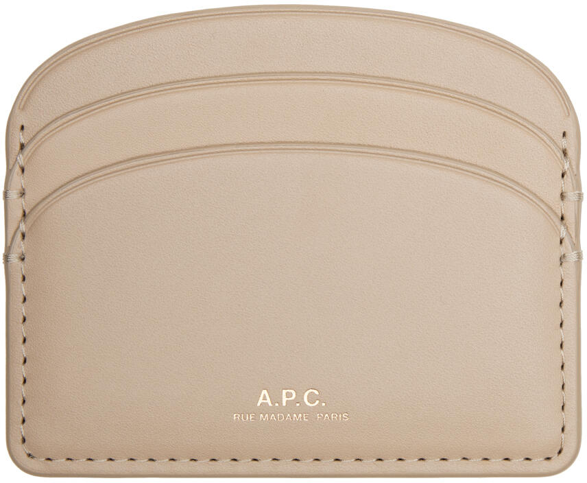 A.P.C. Beige Demi-Lune Card Holder Cover