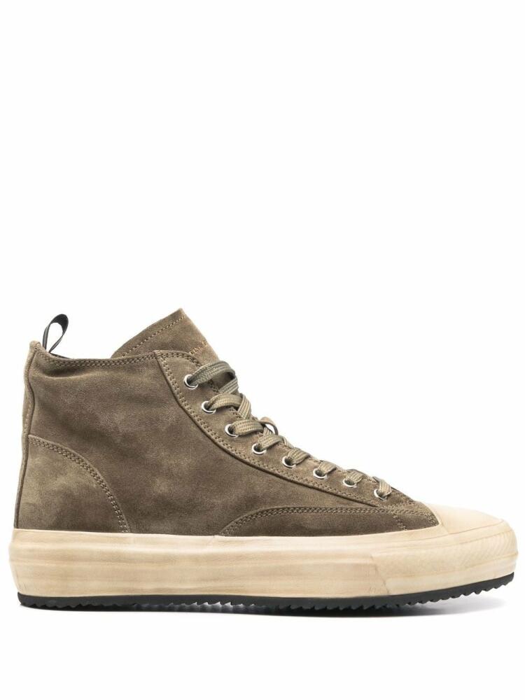 Officine Creative high-top suede sneakers - Green Cover