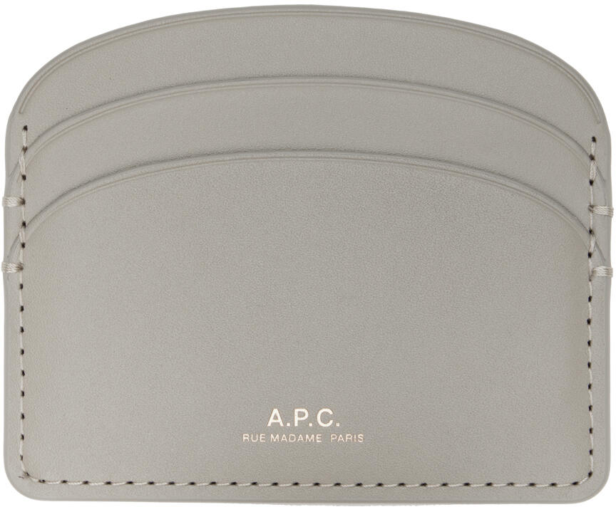 A.P.C. Taupe Demi-Lune Card Holder Cover