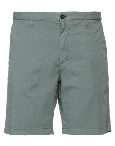 Theory Man Shorts & Bermuda Shorts Dark green Cotton, Elastane Cover