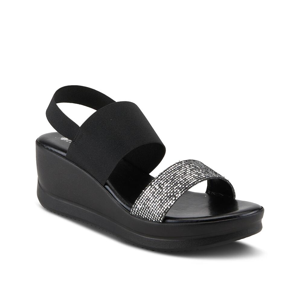 Patrizia by Spring Step Royale Sparkle Wedge Sandal | Women's | Black Cover