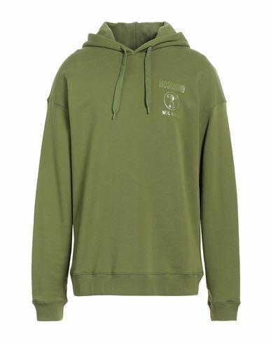 Moschino Man Sweatshirt Military green Cotton Cover