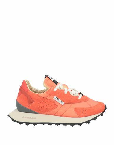 Run Of Woman Sneakers Orange Leather, Textile fibers Cover