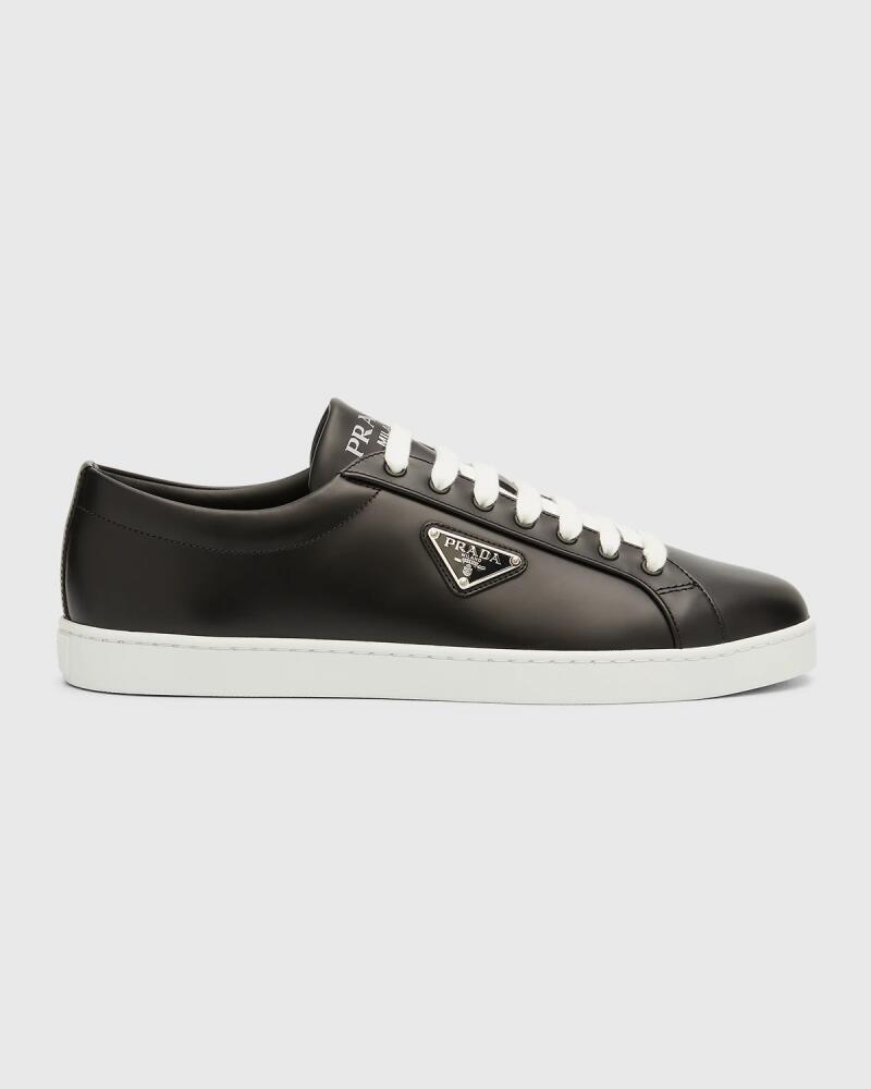 Prada Men's Lane Spazzolato Leather Sneakers Cover