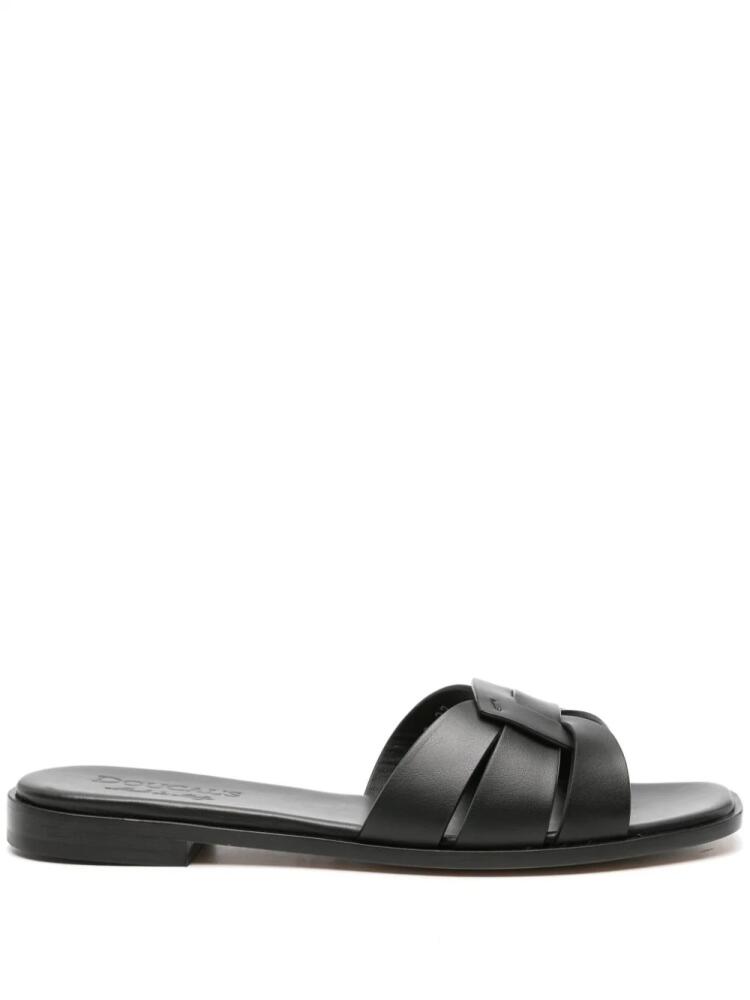 Doucal's cut-out leather slides - Black Cover