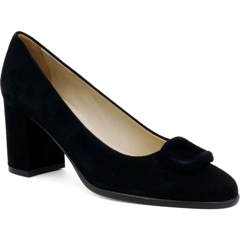 Amalfi by Rangoni Lavinia Block Heel Pump in Black Cashmere Cover