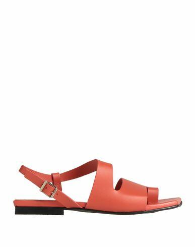 Ganni Woman Thong sandal Tomato red Soft Leather Cover