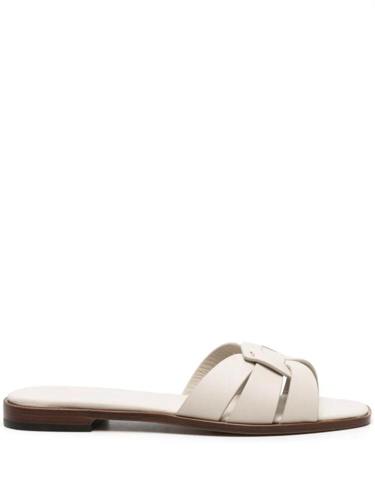 Doucal's cut-out leather slides - Neutrals Cover