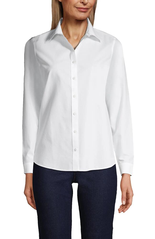 Lands' End No Iron Supima Cotton Long Sleeve Shirt in White Cover