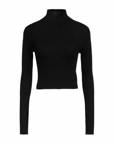 Brunello Cucinelli Woman Turtleneck Black Cashmere, Silk, Polyamide, Metallic Polyester Cover