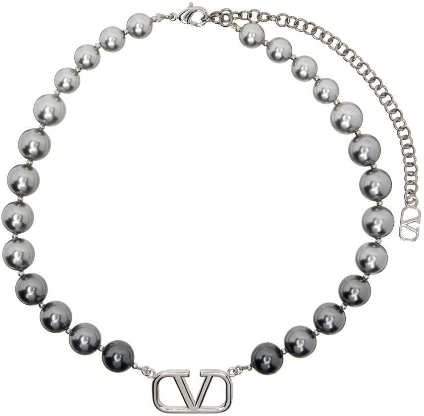 Valentino Garavani Silver VLogo Signature Pearl Choker Cover