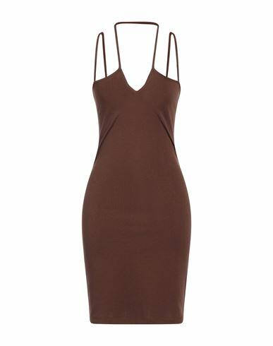 Na-kd Woman Mini dress Brown Viscose, Polyester, Elastane Cover