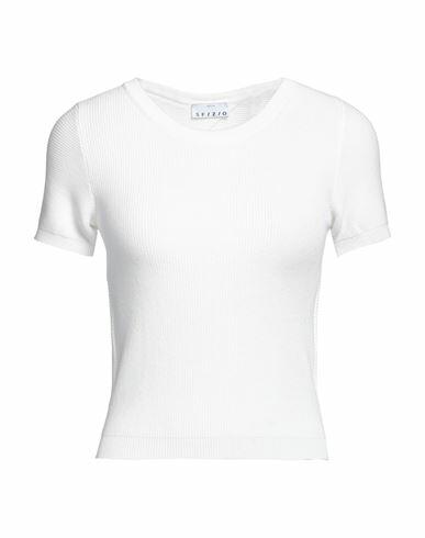 Sfizio Woman Sweater White Viscose, Polyester Cover