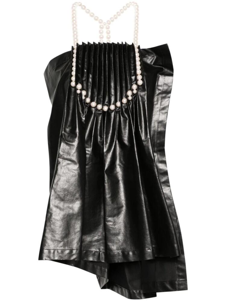 Junya Watanabe pearl-detail pleated blouse - Black Cover