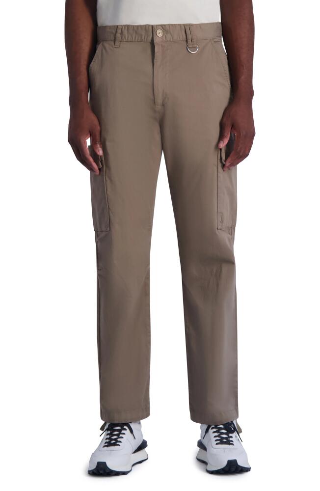 Karl Lagerfeld Paris Slim Fit Stretch Cotton Cargo Pants in Tan Cover